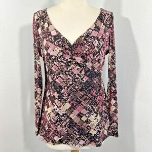 Vtg  Axcess‎ Babydoll Top Womens M Abstract Grunge Y2K Indie Sleaze Blouse